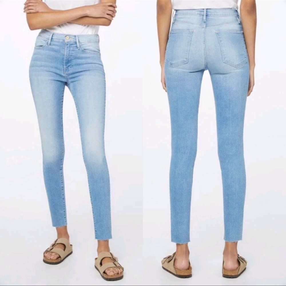 FRAME Le High Rise Skinny Light Wash Stretch Denim Jeans Women Size 32 #118